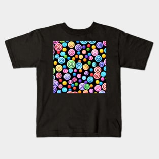 Assorted Candies on Black Background (MD23HWN032) Kids T-Shirt